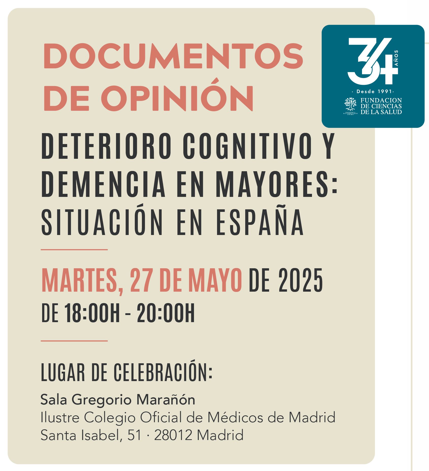 Deterioro cognitivo y demencia en mayores: Situación en España